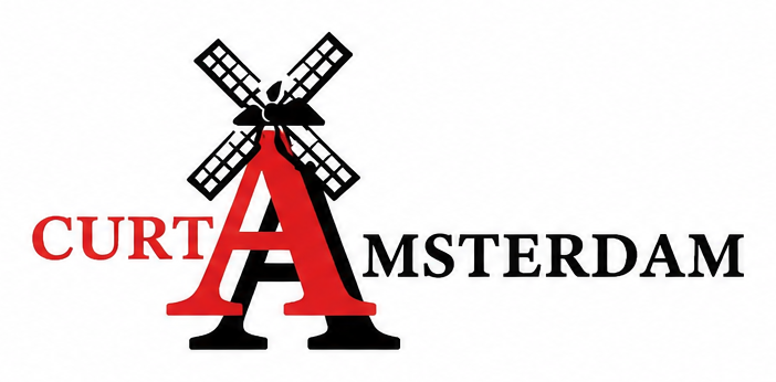 Logo CurtAmsterdam com hélice de moinho